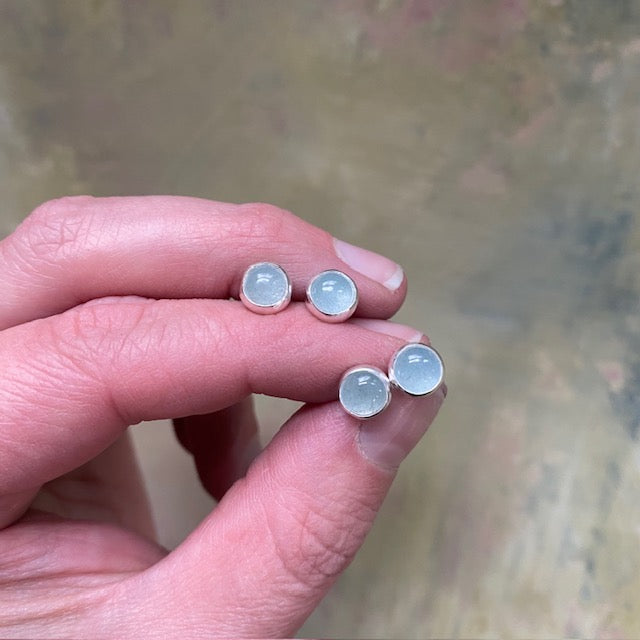 Droplet Post Earrings in Aquamarine