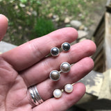 White, Black or Champagne Pearl Post Earrings