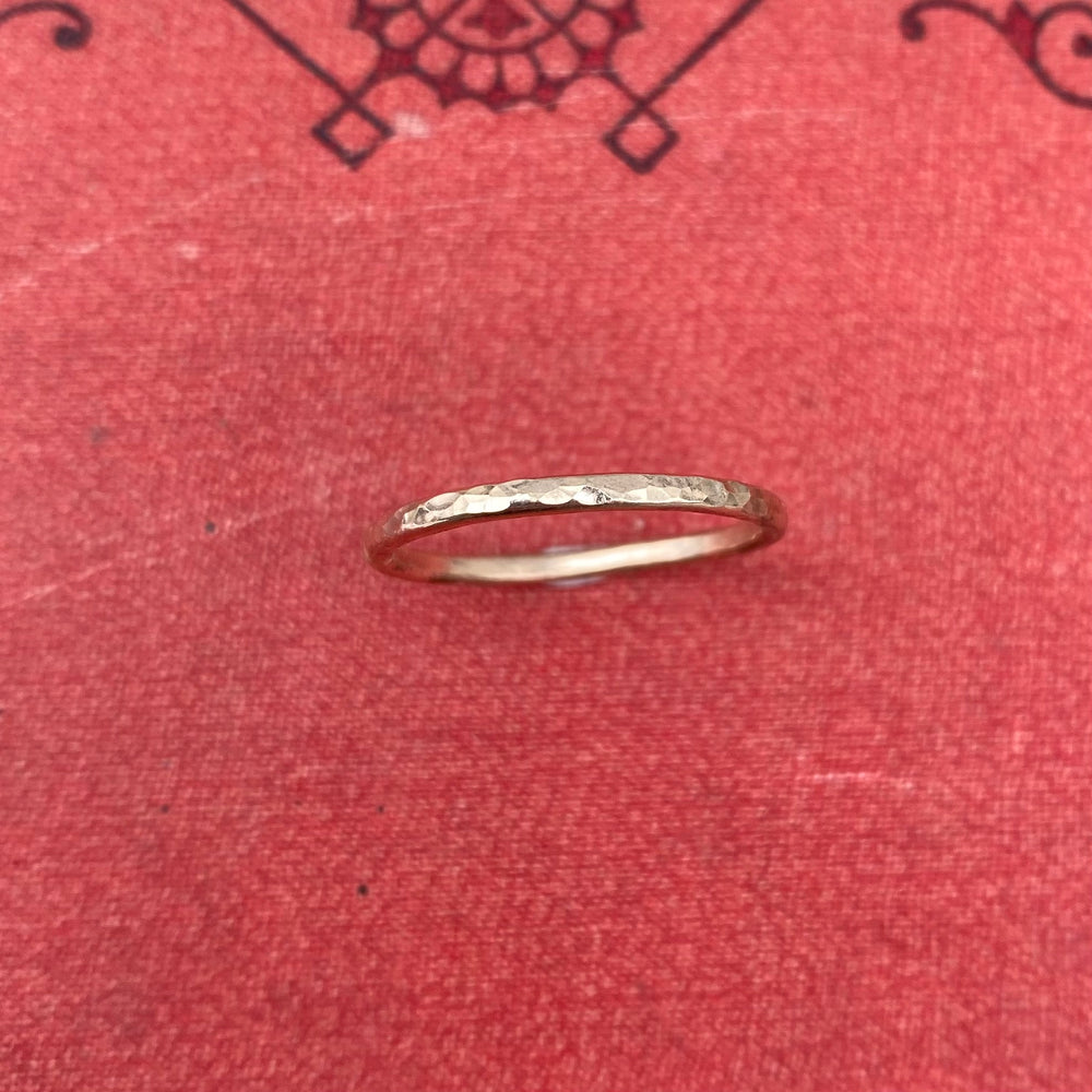 Gold Fill Hammered Single Stackable Ring
