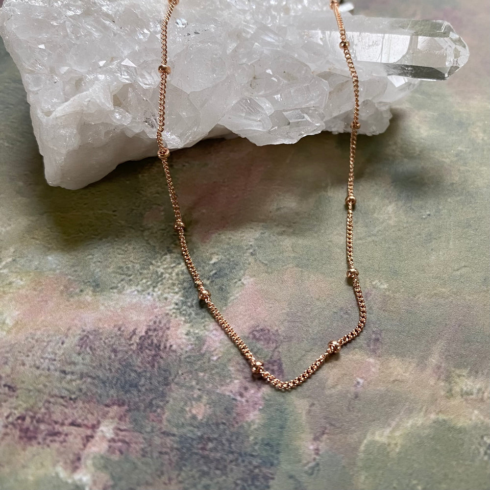 NEW Bead Chain Necklace in Rose Gold