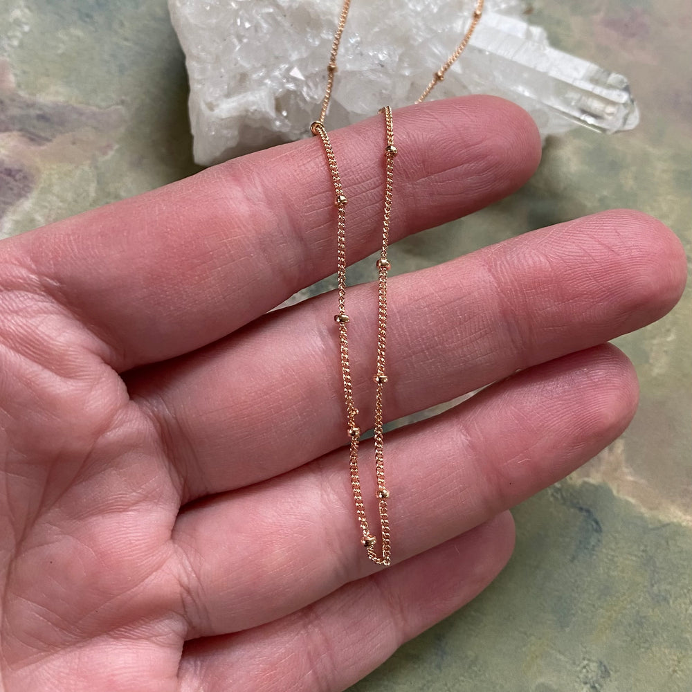 Bead Chain Necklace in Rose Gold