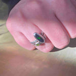 NEW Black Opal Stacking Ring in Avocado