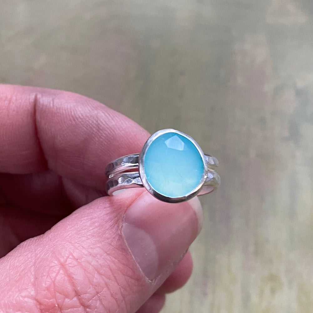 NEW Chalcedony Split Band Ring