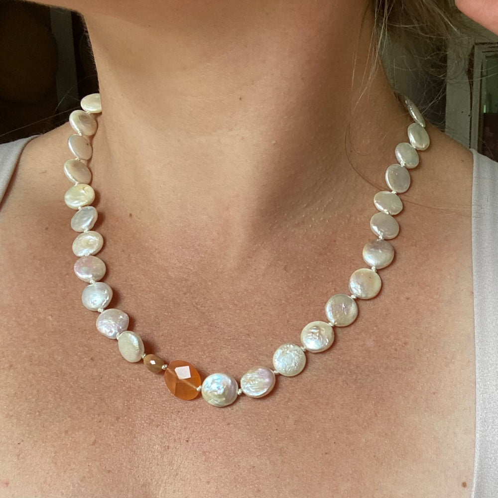 NEW Sunset Daydreams Coin Pearl Necklace