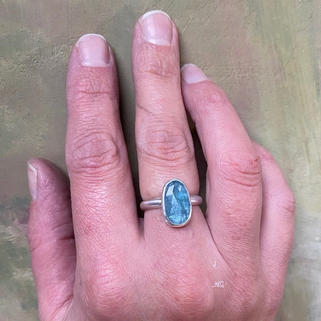Cornflower Blue Solitaire Ring