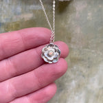 Dahlia Flower Necklace in Tangerine