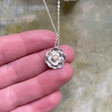 Dahlia Flower Necklace in Tangerine