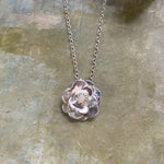 Dahlia Flower Necklace in Tangerine