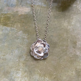 Dahlia Flower Necklace in Tangerine