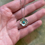 NEW Dahlia Flower Necklace with Turquoise