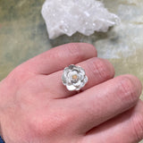 NEW Dahlia Flower Solitaire Ring in Yellow