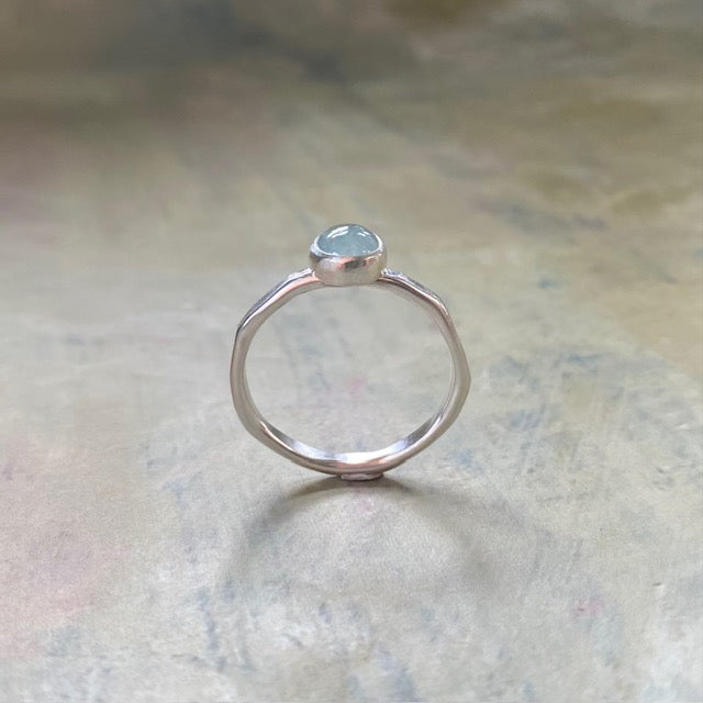 Droplet Solitaire Ring in Aquamarine