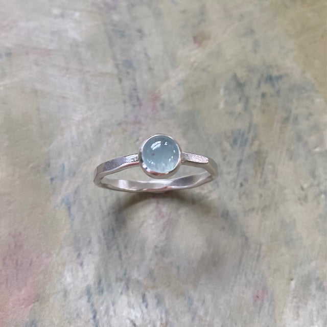 Droplet Solitaire Ring in Aquamarine