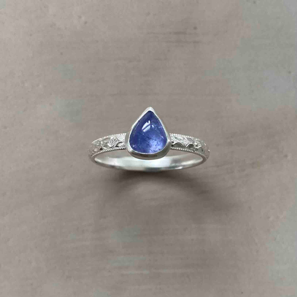 NEW Frieze Solitaire Ring with Tanzanite
