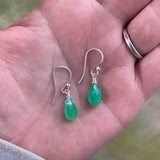 Gem Drop Dangle Earrings in Chrysoprase