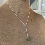 NEW Faux Lariat Necklace in Green Garnet