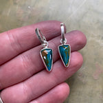 Huggie Hoop Earring with Blue Opal Charms
