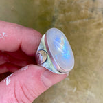 NEW Waning Crescent Moonstone Ring