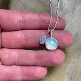 NEW Integral Charm Necklace with Blue Chalcedony & Australian Opal