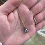 Faux Lariat Necklace in Labradorite