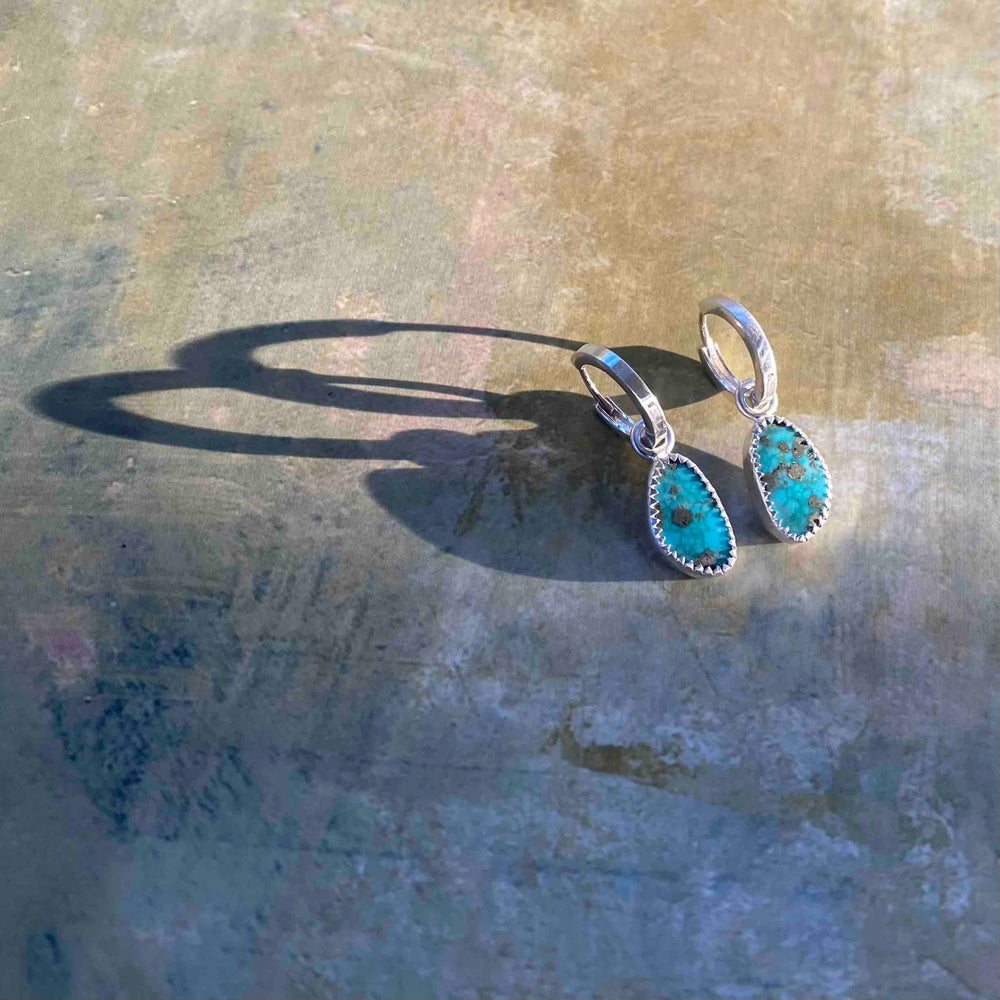 NEW Huggie Hoop Earring with Nacozari Turquoise