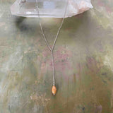 Faux Lariat Necklace in Fire Opal