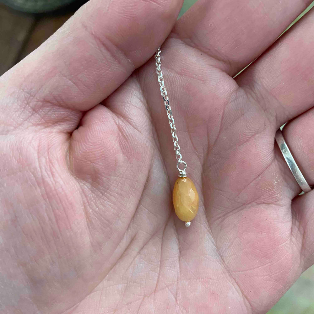 Faux Lariat Necklace in Fire Opal