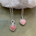 NEW Pink Opal & Pearl Heart