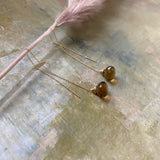 Honey Quartz Threader Dangle Earrings