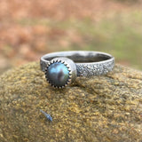 Black Pearl Solitaire Ring