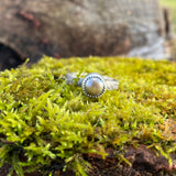 Champagne Pearl Solitaire Ring