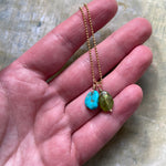 Cluster Necklace in Peridot & Turquoise