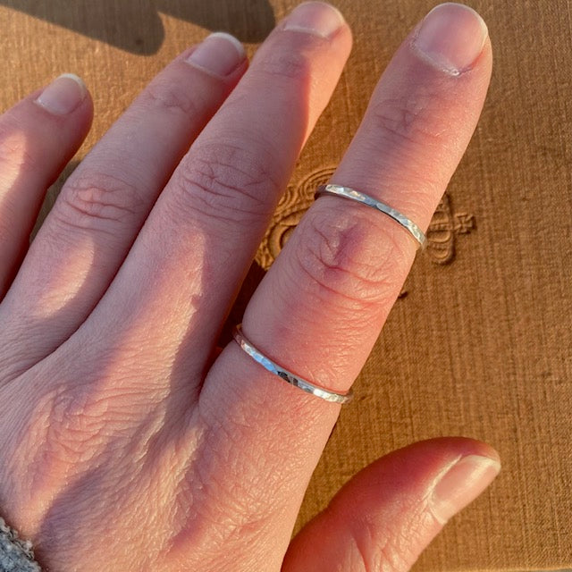 Hammered Silver Stackable Ring