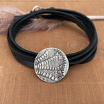 Migration Fine Silver & Leather Bracelet