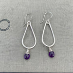 Petal Drop Dangle Earrings in Amethyst