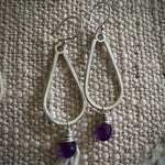 Petal Drop Dangle Earrings in Amethyst