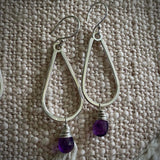 Petal Drop Dangle Earrings in Amethyst