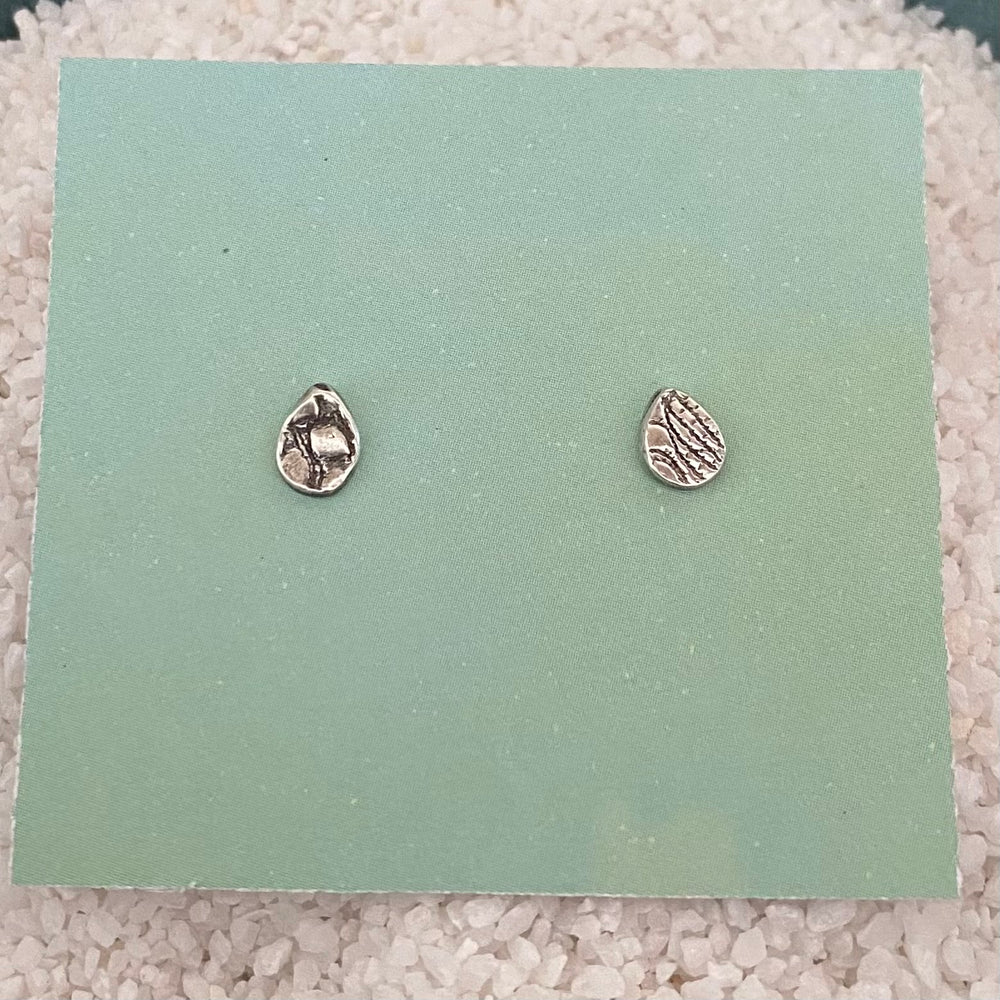 Pure Silver Post Earrings - Pear