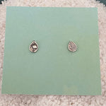 Pure Silver Post Earrings - Pear