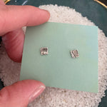 Pure Silver Post Earrings - Square