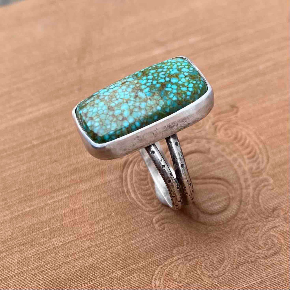 NEW Red Web Turquoise Solitaire Ring