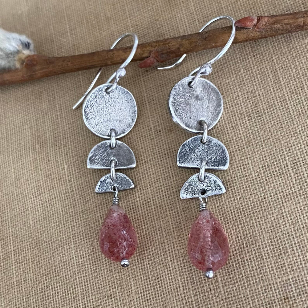 NEW Strawberry Moon Phase Dangle Earrings