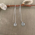 Aquamarine Threader Dangle Earrings