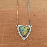 NEW Treasure Mountain Turquoise Heart Necklace in Rain