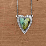 NEW Treasure Mountain Turquoise Heart Necklace in Rain